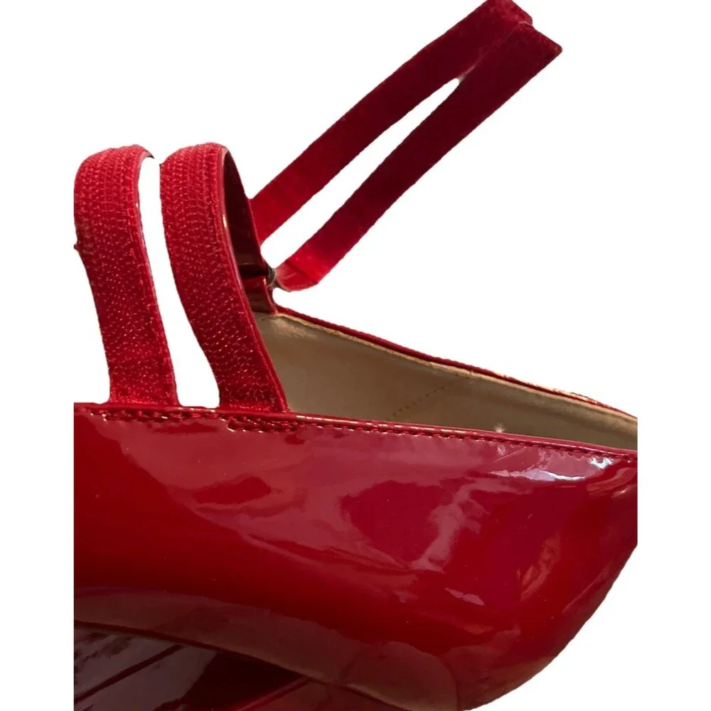 Limelight Womens Lola Chunky Platform Sandal High Heels Patent Red Dress Shoe 10